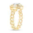 14K Yellow Gold Diamond Octagon Designer Ring 1/2 Cttw - Splendid Jewellery