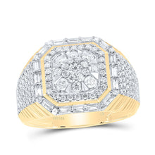 Load image into Gallery viewer, 14K Yellow Gold Diamond Octagon Men's Ring 1 1/2 Cttw - Splendid Jewellery