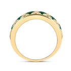 14K Yellow Gold Diamond Oval Emerald Gemstone Ring 1/3 Cttw - Splendid Jewellery