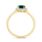 14K Yellow Gold Diamond Oval Emerald Gemstone Ring 1/4 Cttw - Splendid Jewellery