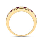 14K Yellow Gold Diamond Oval Ruby Gemstone Ring 1/3 Cttw - Splendid Jewellery