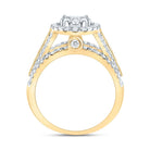 14K Yellow Gold Diamond Oval Single Halo Bridal Ring 1 3/4 Cttw - Splendid Jewellery