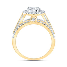 Load image into Gallery viewer, 14K Yellow Gold Diamond Oval Single Halo Bridal Ring 1 3/4 Cttw - Splendid Jewellery