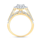 14K Yellow Gold Diamond Oval Single Halo Bridal Ring 1 3/4 Cttw - Splendid Jewellery