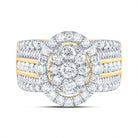 14K Yellow Gold Diamond Oval Single Halo Bridal Ring 1 3/4 Cttw - Splendid Jewellery