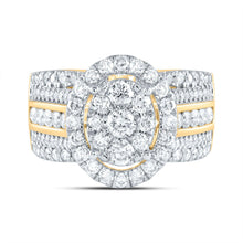 Load image into Gallery viewer, 14K Yellow Gold Diamond Oval Single Halo Bridal Ring 1 3/4 Cttw - Splendid Jewellery