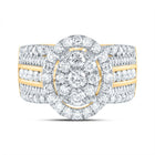 14K Yellow Gold Diamond Oval Single Halo Bridal Ring 1 3/4 Cttw - Splendid Jewellery