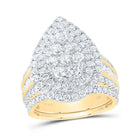 14K Yellow Gold Diamond Pear Double Halo Bridal Set 3 Cttw - Splendid Jewellery