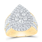 14K Yellow Gold Diamond Pear Double Halo Fashion Bridal Ring 3 Cttw - Splendid Jewellery