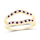 14K Yellow Gold Diamond Ruby Gemstone Enhancer 1/8 Cttw - Splendid Jewellery