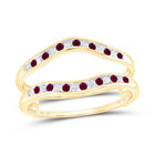 14K Yellow Gold Diamond Ruby Gemstone Enhancer 1/8 Cttw - Splendid Jewellery