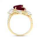 14K Yellow Gold Diamond Ruby Gemstone Ring 1 3/8 Cttw - Splendid Jewellery