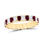 14K Yellow Gold Diamond Ruby Gemstone Ring 1 Cttw - Splendid Jewellery