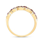 14K Yellow Gold Diamond Ruby Gemstone Ring 1/5 Cttw - Splendid Jewellery