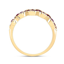 Load image into Gallery viewer, 14K Yellow Gold Diamond Ruby Gemstone Ring 1/5 Cttw - Splendid Jewellery