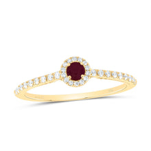 Load image into Gallery viewer, 14K Yellow Gold Diamond Ruby Gemstone Ring 1/5 Cttw - Splendid Jewellery