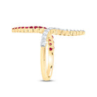 14K Yellow Gold Diamond Ruby Gemstone Ring 3/8 Cttw - Splendid Jewellery