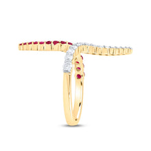 Load image into Gallery viewer, 14K Yellow Gold Diamond Ruby Gemstone Ring 3/8 Cttw - Splendid Jewellery