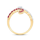14K Yellow Gold Diamond Ruby Gemstone Ring 3/8 Cttw - Splendid Jewellery