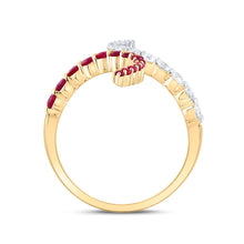 Load image into Gallery viewer, 14K Yellow Gold Diamond Ruby Gemstone Ring 3/8 Cttw - Splendid Jewellery