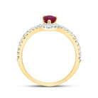 14K Yellow Gold Diamond Ruby Gemstone Women's Ring 1/3 Cttw - Splendid Jewellery