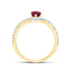 14K Yellow Gold Diamond Ruby Gemstone Women's Ring 1/3 Cttw - Splendid Jewellery