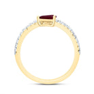 14K Yellow Gold Diamond Ruby Gemstone Women's Ring 1/3 Cttw - Splendid Jewellery