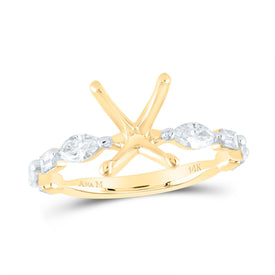 14K Yellow Gold Diamond Semi Mount Bridal Ring 3/4 Cttw - Splendid Jewellery