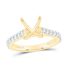 14K Yellow Gold Diamond Semi Mount Engagement Ring 5/8 Cttw - Splendid Jewellery