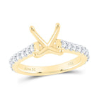 14K Yellow Gold Diamond Semi Mount Engagement Ring 5/8 Cttw - Splendid Jewellery
