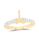 14K Yellow Gold Diamond Semi Mount Engagement Ring 5/8 Cttw - Splendid Jewellery