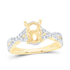 14K Yellow Gold Diamond Semi Mount Engagement Ring 5/8 Cttw - Splendid Jewellery