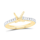 14K Yellow Gold Diamond Semi Mount Engagement Ring 5/8 Cttw - Splendid Jewellery