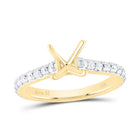 14K Yellow Gold Diamond Semi Mount Engagement Ring 5/8 Cttw - Splendid Jewellery