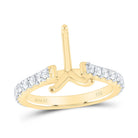 14K Yellow Gold Diamond Semi Mount Engagement Ring 5/8 Cttw - Splendid Jewellery