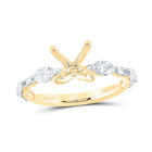 14K Yellow Gold Diamond Semi Mount Engagement Ring 7/8 Cttw - Splendid Jewellery