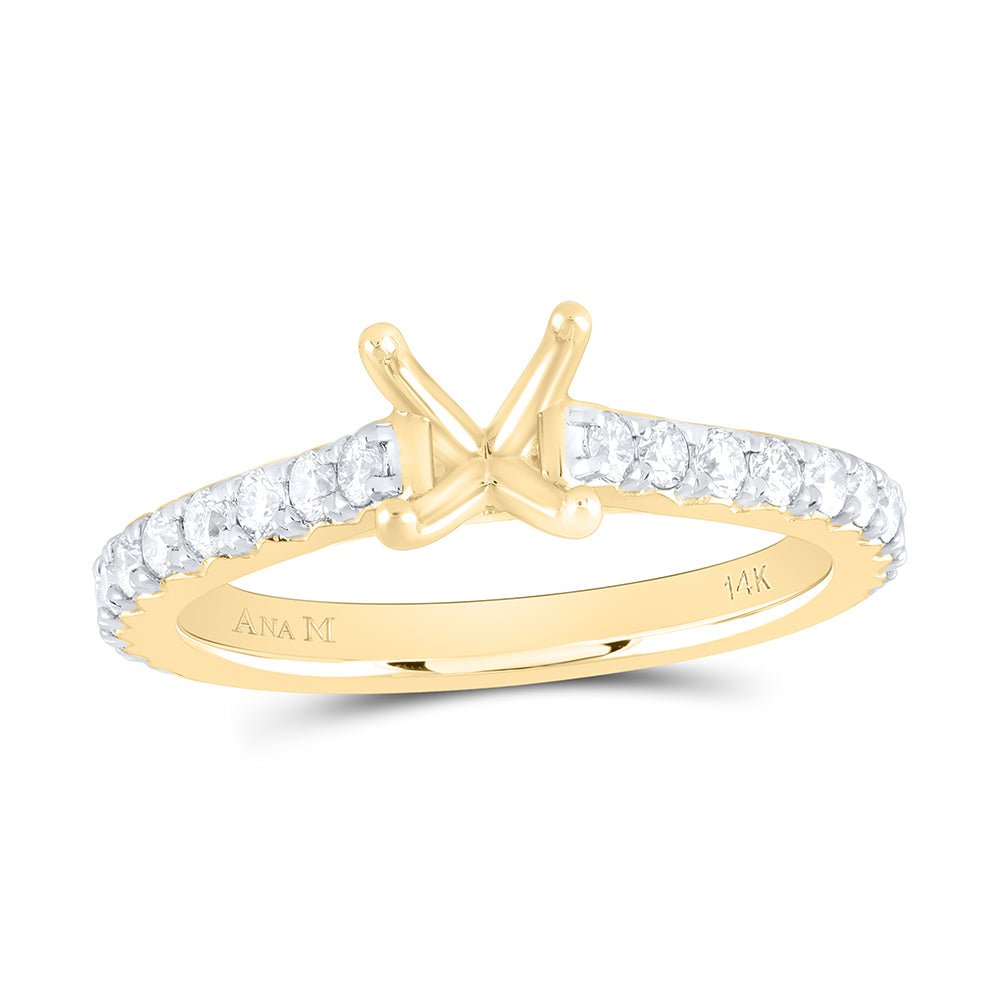 14K Yellow Gold Diamond Semi Mount EngaGemstonent Ring 5/8 Cttw - Splendid Jewellery