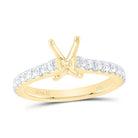 14K Yellow Gold Diamond Semi Mount No Halo Engagement Ring 5/8 Cttw - Splendid Jewellery