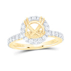 14K Yellow Gold Diamond Semi Mount Single Halo Engagement Ring 1 Cttw - Splendid Jewellery