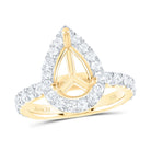 14K Yellow Gold Diamond Semi Mount Single Halo Engagement Ring 1 Cttw - Splendid Jewellery