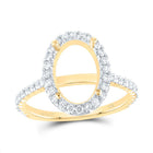 14K Yellow Gold Diamond Semi Mount Single Halo Engagement Ring 1/2 Cttw - Splendid Jewellery