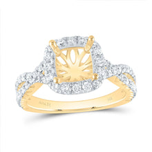 Load image into Gallery viewer, 14K Yellow Gold Diamond Semi Mount Single Halo Engagement Ring 3/4 Cttw - Splendid Jewellery