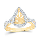14K Yellow Gold Diamond Semi Mount Single Halo Engagement Ring 3/4 Cttw - Splendid Jewellery
