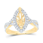 14K Yellow Gold Diamond Semi Mount Single Halo Engagement Ring 3/4 Cttw - Splendid Jewellery