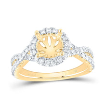 Load image into Gallery viewer, 14K Yellow Gold Diamond Semi Mount Single Halo Engagement Ring 5/8 Cttw - Splendid Jewellery