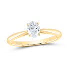 14K Yellow Gold Diamond Si Ij Oval Solitaire Ring 1 Cttw - Splendid Jewellery
