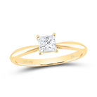 14K Yellow Gold Diamond Si Ij Princess Solitaire Ring 1 Cttw - Splendid Jewellery