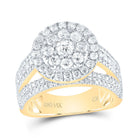 14K Yellow Gold Diamond Single Halo Bridal Ring 2 3/8 Cttw - Splendid Jewellery