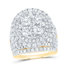 14K Yellow Gold Diamond Single Halo Bridal Set 4 3/4 Cttw - Splendid Jewellery