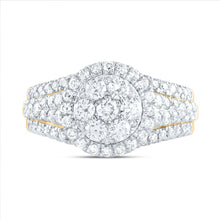 Load image into Gallery viewer, 14K Yellow Gold Diamond Single Halo Fashion Bridal Ring 1 1/2 Cttw - Splendid Jewellery